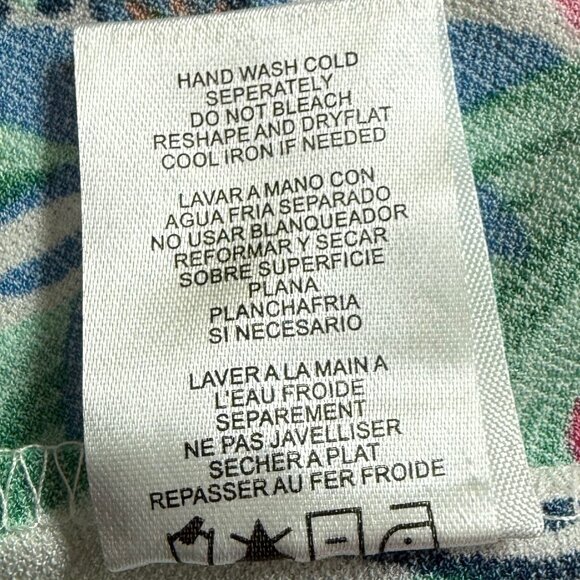 Nina‎ Leonard 3/4 Sleeve Tropical Floral Belted Midi Dress Size S - Picture 13 of 14